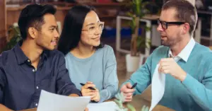 couple discussing equity management with a financial professional